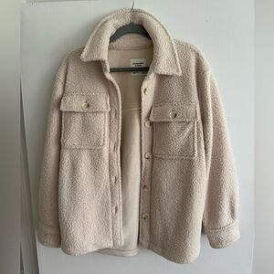 Abercrombie Cream Sherpa Shirt Jacket